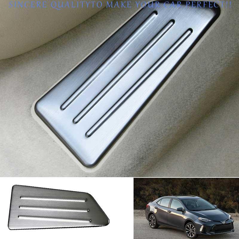 For Toyota Corolla 2014-2019 Silver Brushed Footrest Pad Pedal Cover Trim 1PCS