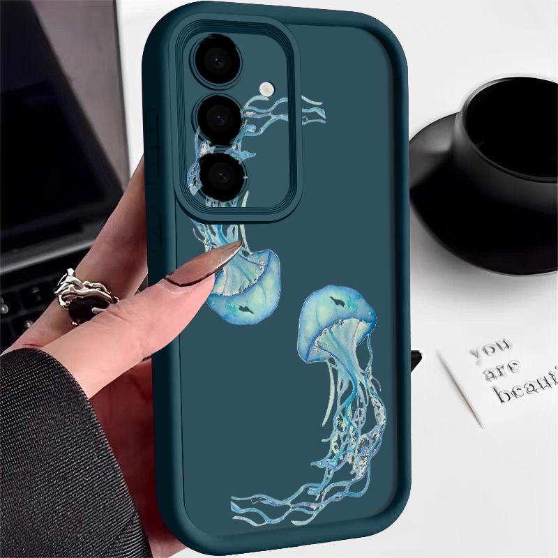 Jellyfish Pattern TPU Case For Samsung Galaxy S26 S25 S24 S23 S22 Ultra S23 FE A57 A17 A56 A55 A15 A16 A36 A37 5G Phone Cover