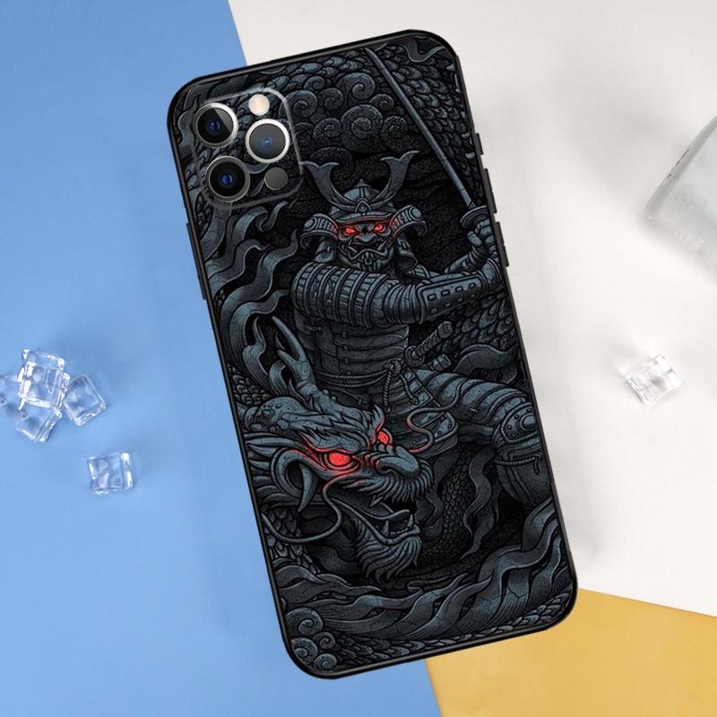 Japanese Style Samurai Art Phone Case For iPhone 16 Pro Max 12 13 Mini 11 14 15 Pro Max XR 16 15 Plus 16e Cover Shell