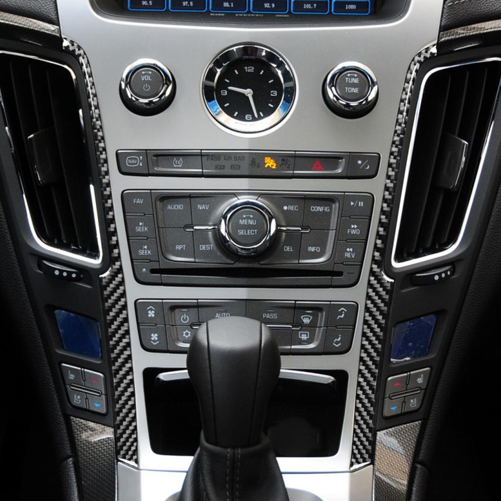 For Cadillac CTS 2008-2013 Carbon Fiber Central Control Dashboard Both Side Panel Cover Trim Car Accessories Decoration Sticker