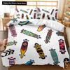 Set Husă Plapumă Skateboard Skateboard Player Set Lenjerie de Pat Hip Hop Adolescenți Stradă Hobby Sport Hippie King Size Husă Plapumă Poliester