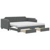 VidaXL Daybed with Trundle and Drawers Dark Grey 90x200 Cm Fabric 3197689