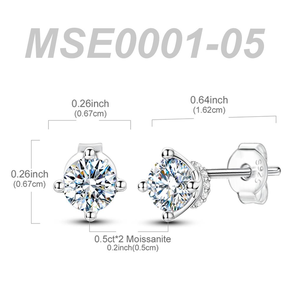 Klassische Moissanit Ohrstecker S925 Silber Krone Ohrstecker Damen Brillanter Diamant Hochzeit Verlobung Ohrringe