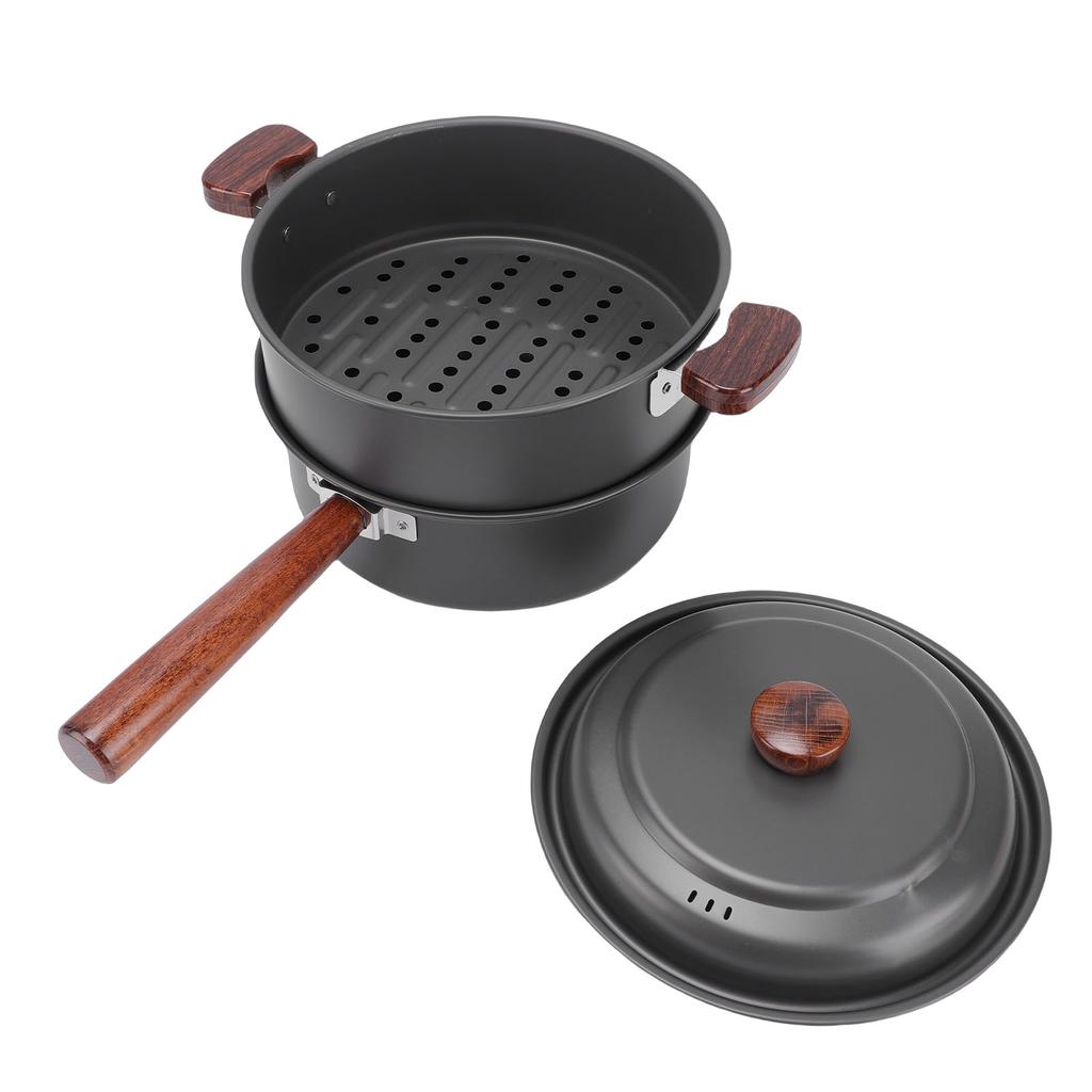 3L Camping Cookware Set Camping Pot for Road Trips Outdoor Cooking Picnic Hotpot Steam Boil Combo