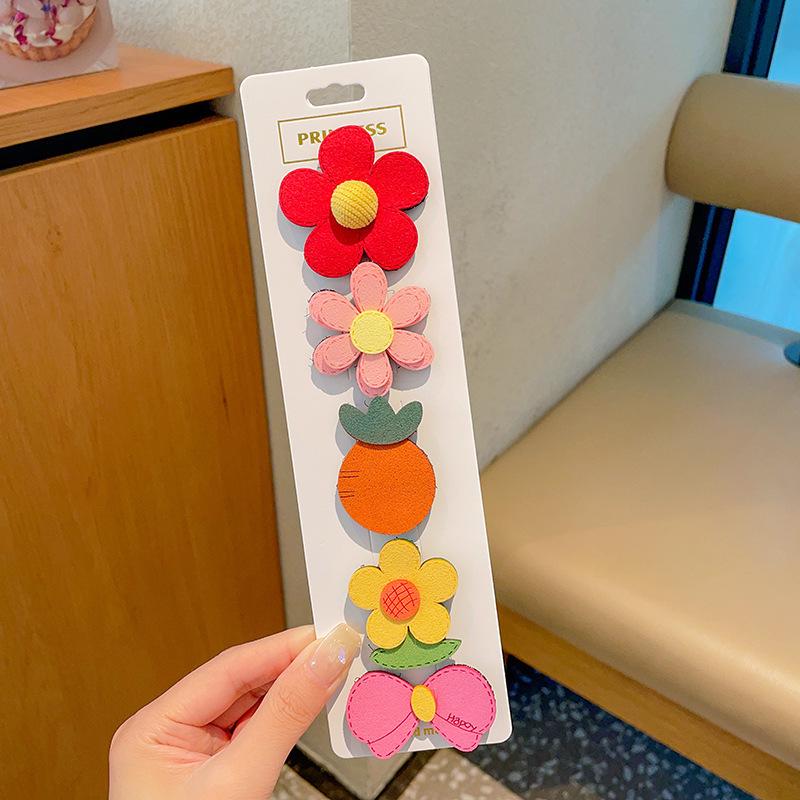 Pink 50-Piece Cute Hair Clip Set: Sweet Girly Japanese Cartoon Bangs Accessories
