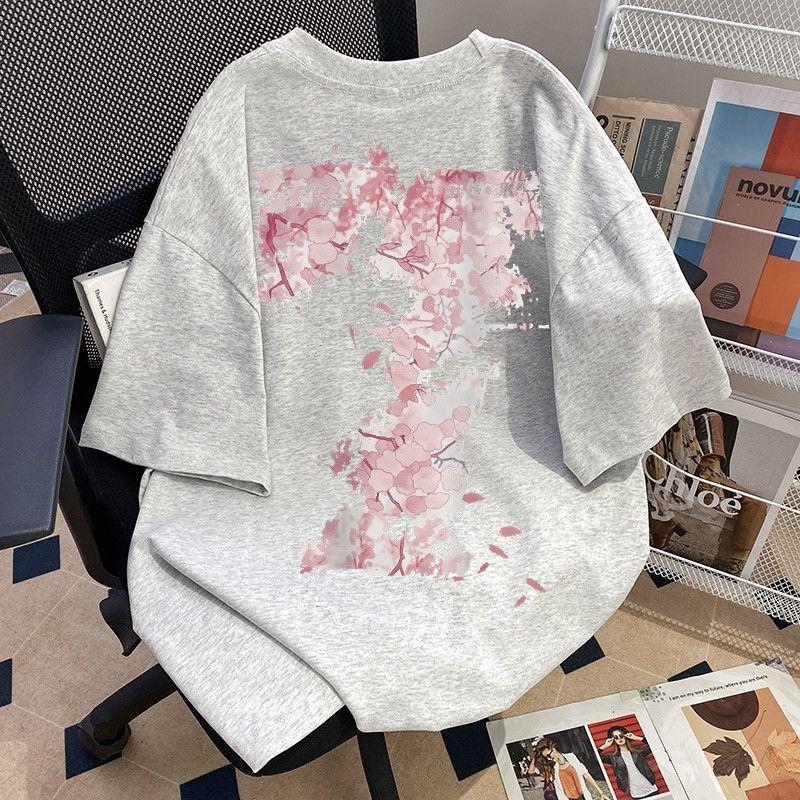 Reines Baumwoll-Kurzarm-Herren-T-Shirt Nationaler Trend Vielseitige Mode Locker Sommer Trendiges Design Druck Gleicher Stil