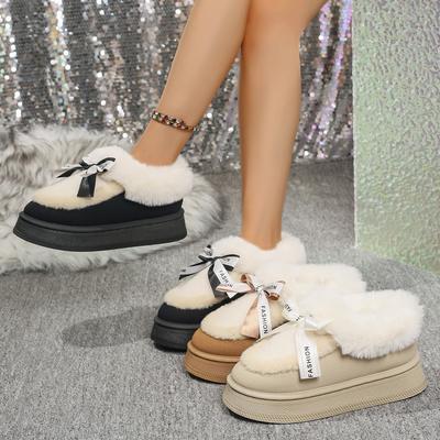 Fashion 2025 Winter Short Plush Snow Boots for Woman Soft Thick Bottom Women's Furry Ankle Boots Zapatillas De Mujer