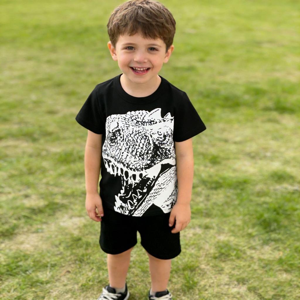Boys Summer Korean Cartoon Short Sleeve T Shirt for Toddlers and Kids