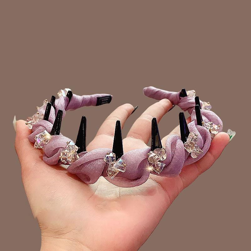 

Тканевая сетка, хрустальная скрученная повязка на голову, высокая макушка, модная изысканная повязка на голову, универсальная повязка на голову, аксессуары для волос, высокое чувство