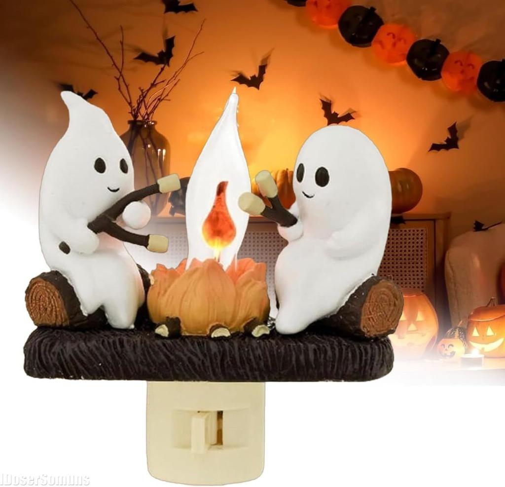 2024 Halloween Decoration New GHOSTS ROASTING CAMPFIRES MORES Chost Design Lamp Halloween Home Decorations