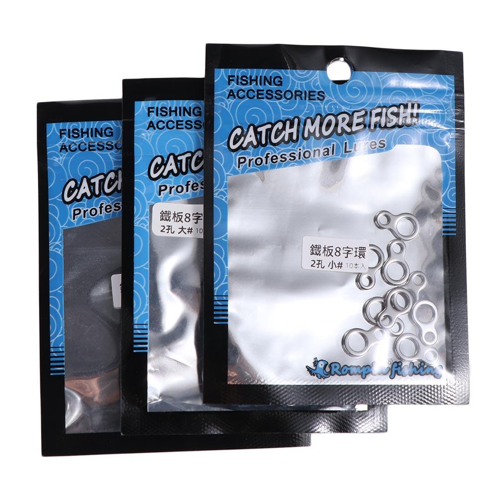 10Pcs Double 8 Fishing Solid Ring Stainless Steel Fishing Lures Connectors  Ocean Boat