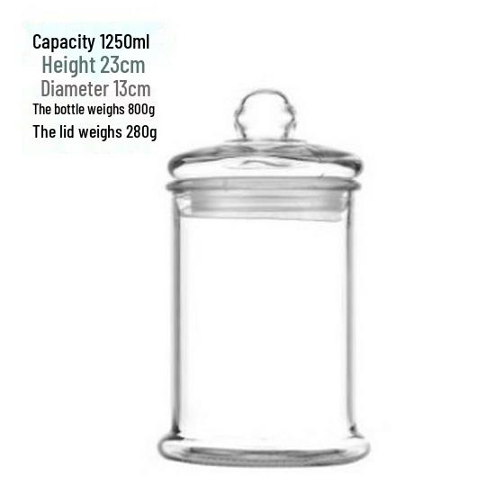 Large Capacity Moisture-Proof Glass Storage Jar for Tea, Grains, and Cereals