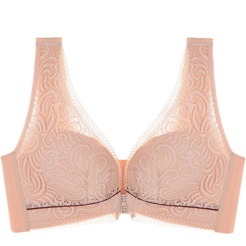 

Женское бесшовное нижнее белье больших размеров с застежкой спереди и без косточек, собирающий бюстгальтер-топ, бюстгальтер пуш-ап 52/120E бежевый