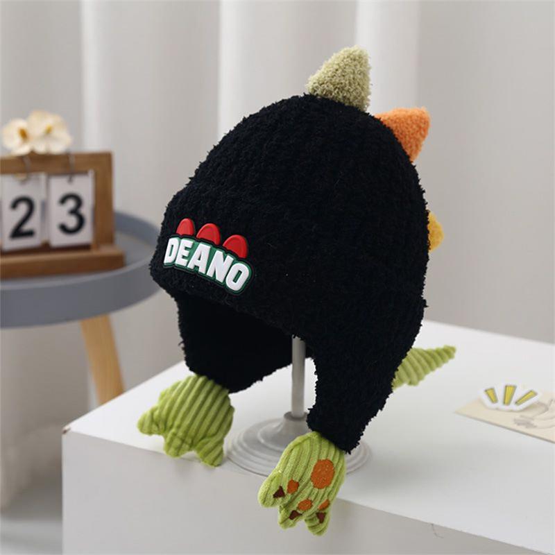 Autumn Winter Hat Cute Cartoon Dinosaur Modeling Hat  Ear Protection Warm Hat Windproof Thickened Children Hat Gifts