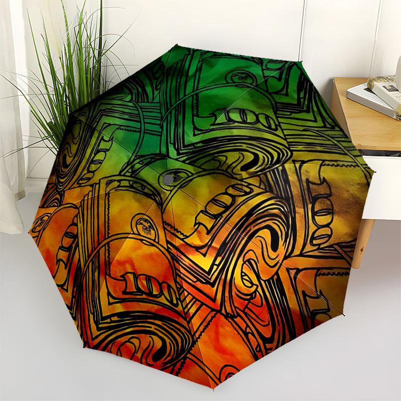 1pc Money Art Automatic Open/Close Umbrella Compact Folding Umbrella, All-Season Portable Umbrella for Women/Men F1124358