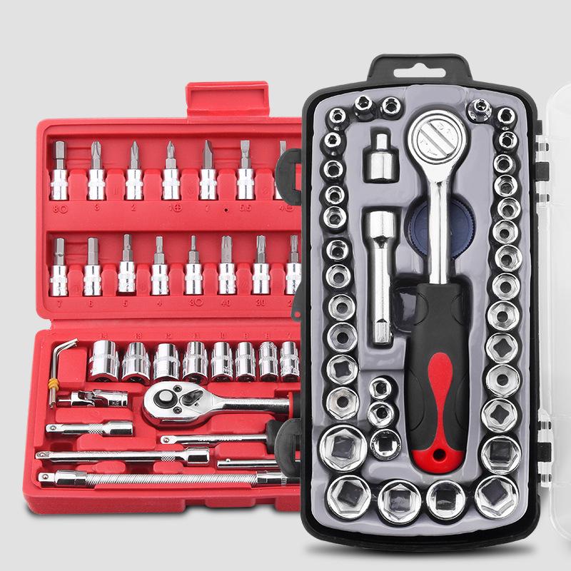 40-Piece Socket Set: Ratchet Wrench & Hex Key for Car/Motorcycle Repair