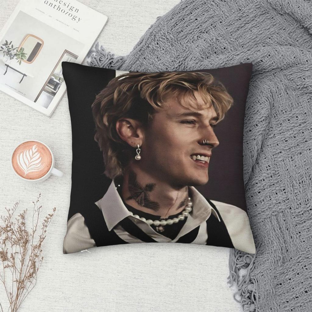 Decorative Pillowcase Mgk Lost Americana Tour - Stuff Seat Throw Pillow Case Cover Square Multiple Sizes