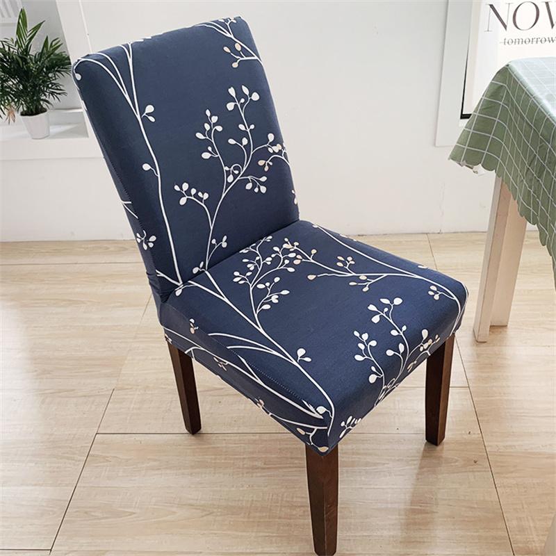 Simple Printed One Piece Elastic Chair Cover for Home Office Dinner Room  Dustproof Chair Seat Cover Home Chair Slipcover Case