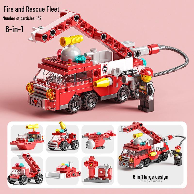 Transforming Military Fire Truck Space Building Blocks - Compatible with Lego for Educational Assembly