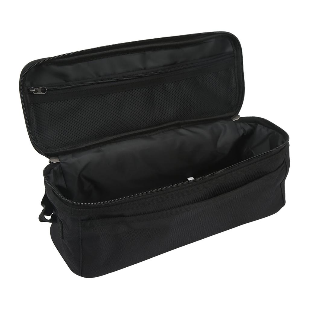 Camping Bag Large Capacity Double Zipper Tableware Storage Bag with Handle for Outdoor Black