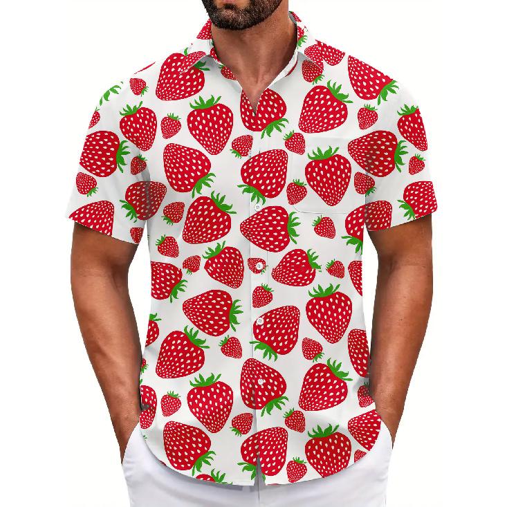 New Summer Floral Shirt for Men, Beach Retro Casual Short Sleeve Men's Shirt