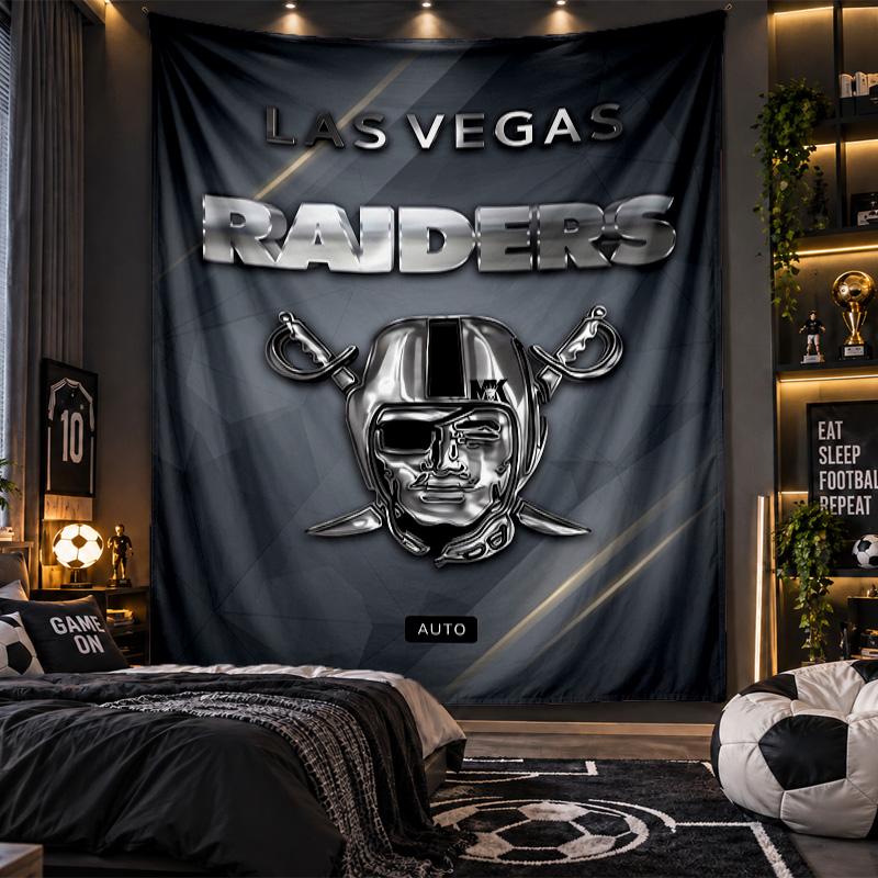 Wandbehang Tapisserie Las Vegas Raiders Drucktuch für Wohnzimmer Schlafzimmer Heimdekoration