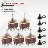 5x Rocker Toggle Flick Switch ON/OFF/ON 15A/250V 20A/125V DPDT Waterproof Heavy Duty Momentary Toggle Switch For Cars Boats etc