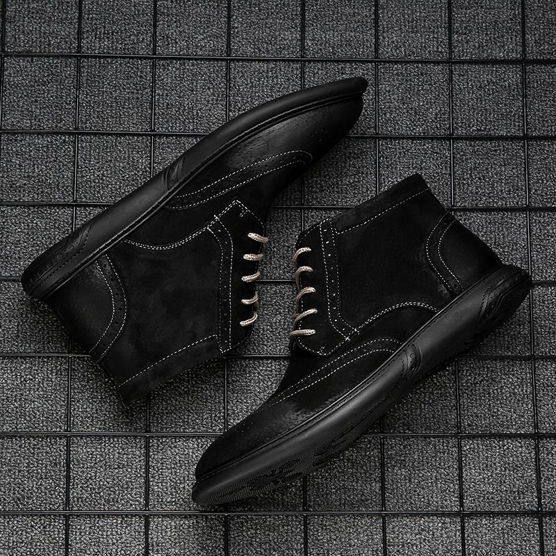 

2024 autumn new outdoor leisure Martin boots hot foreign trade cross-border large size men s tooling Brock men s shoes 38 чёрный