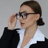 2pcs Fashion Oversize Square Glasses Frame Women Fashion Simple Rivet  Design Glasses  Flattop  Anti Blue Light  Eyeglasses