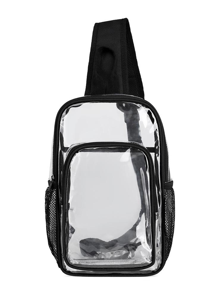 

ПВХ Прозрачная Водонепроницаемая Мужская Нагрудная Сумка: Спорт, Фитнес, Концертная сумка через плечо и на плечо, поясная сумка