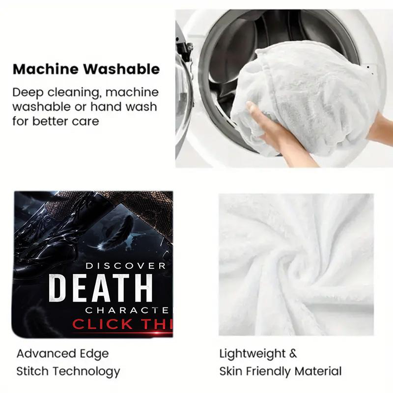 Death Note Anime Flannel Throw Blanket, Soft Blanket for Sofa Bed, Misa Amane Ryuk Print Home Decoration Fan Gift