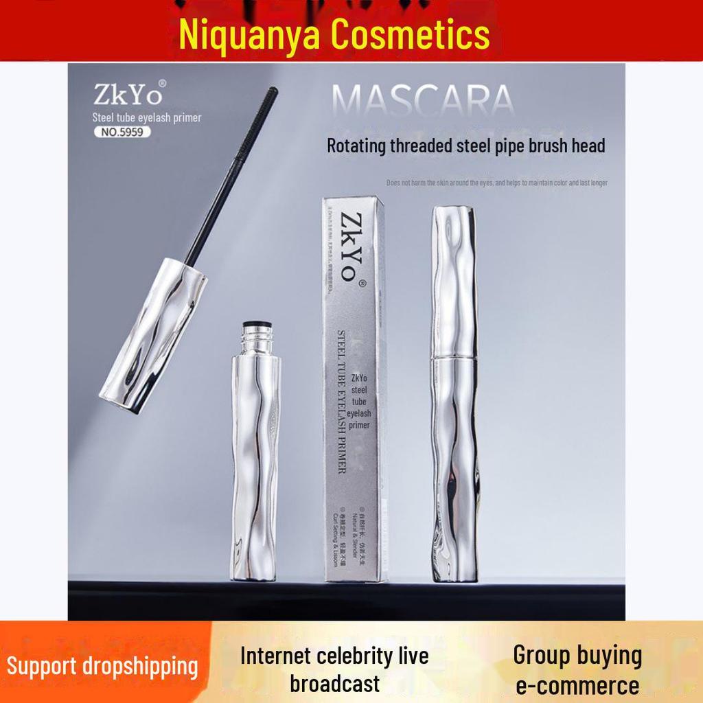 ZkYo Vattentät Stålrör Ögonfransprimer & Mascara: Långvarig, Lockförstärkande, Svettresistent, Kladdfri.