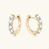 Anziw 14k Gold Plated Hoop Earrings for Women 3.5mm D Color 925 Sterling Silver Moissanite Diamond Huggie Earring Girls Jewelry