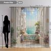 Sheer Castle Ocean View Curtains Romantic Dreamy Print Kitchen Caf Living Room Balcony Garden Curtain Set Of 2 Made Polyester Washable Ready