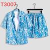 Hawaiian Floral Beach Set: Men's Loose-Fit Plus Size Short Sleeve Shirt & Casual Shorts