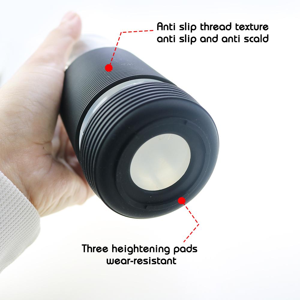 2Pc/Set 5.5cm 15 Colour Threaded Soft Silicone Cup Sleeve Bottom Heat Insulated Resistant Ring Sheath Anti Slip Good Toughness