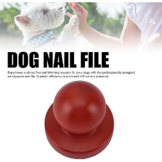

Dog Nail File, Wooden Round No Pressure Dog Nail Trimmers with 3 Replaceable Sandpapers for Stressfree Nail Trimming, Professional Relaxing Dog Nail
