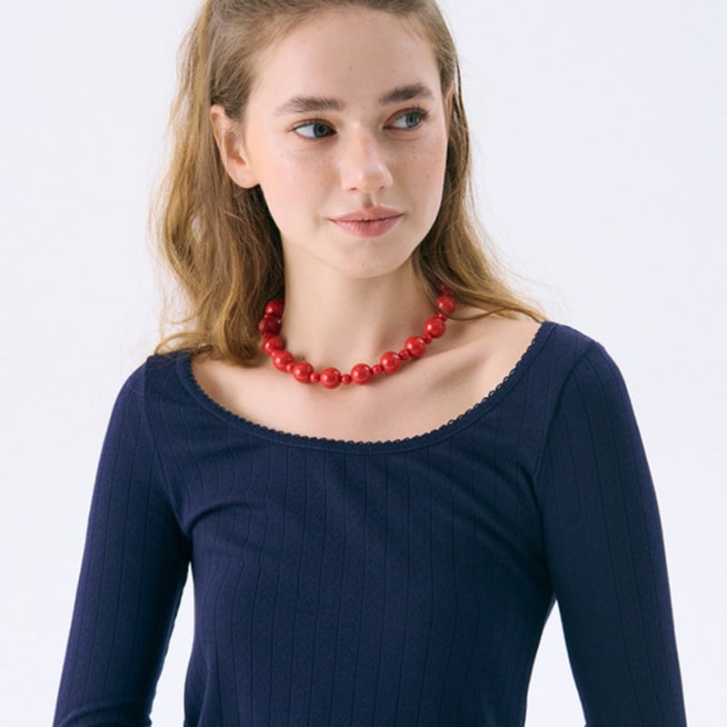 

JUNEJUNE SPACE Colored Necklace_Red ONE