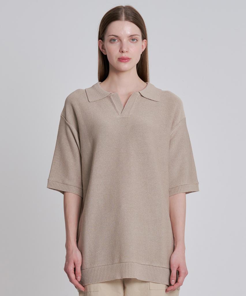 ZENSAI Polo Knit Beige