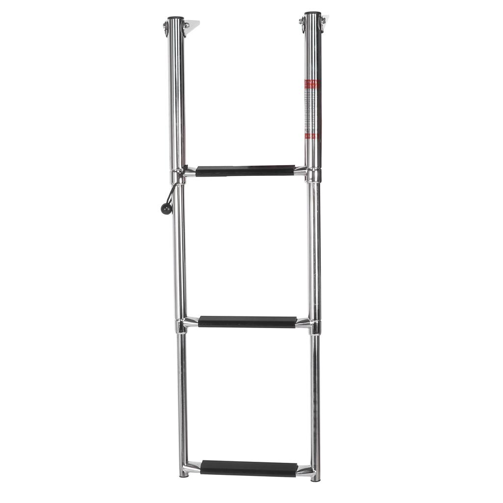 3‑Step Deck Ladder Telescoping Folding Boarding Platform Stair 304 Stainless Steel Boat Ramp