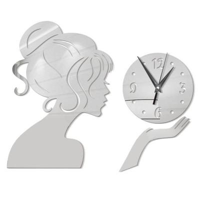 Orologio da parete Ragazza Specchio Adesivo Acrilico Impermeabile Decalcomania per la casa