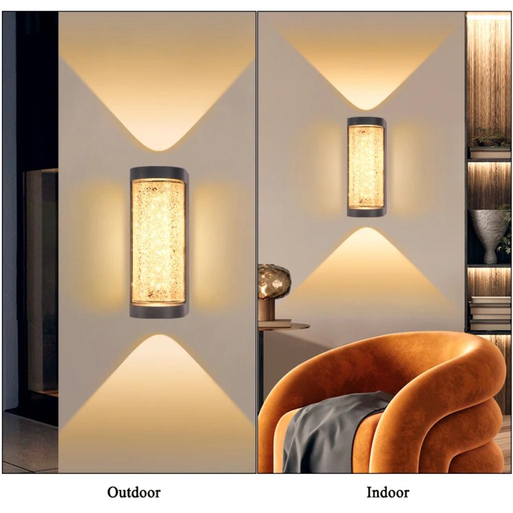 New Modern Outdoor Wall Lamp Crystal  Bedside Lighting Porch Light Waterproof Wall Sconce  Doorway Garden Patio Decoratio