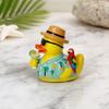 Yousheng Summer Beach Duck Figurine, Vacation Duck with Sunglasses, Weather-Resistant Compact Resin Ornament for Indoor Outdoor Garden Party