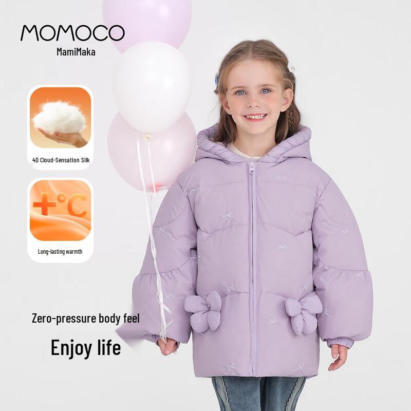 Детская зимняя куртка с капюшоном MOMOCO, утепленная хлопком, 2025 105