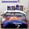 3pcs M-Mbappe Cover Set - Personalized Name, HD Printed Bedding with 1 Cover and 2 Pillowcases - Perfect for Home Decor, Easy Care
