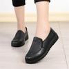 Fashion New Women's Single Shoes Genuine Leather Wedge Heel Women's Shoes Soft sole Middle-aged Elderly Flat Cowhide Mother's Shoes