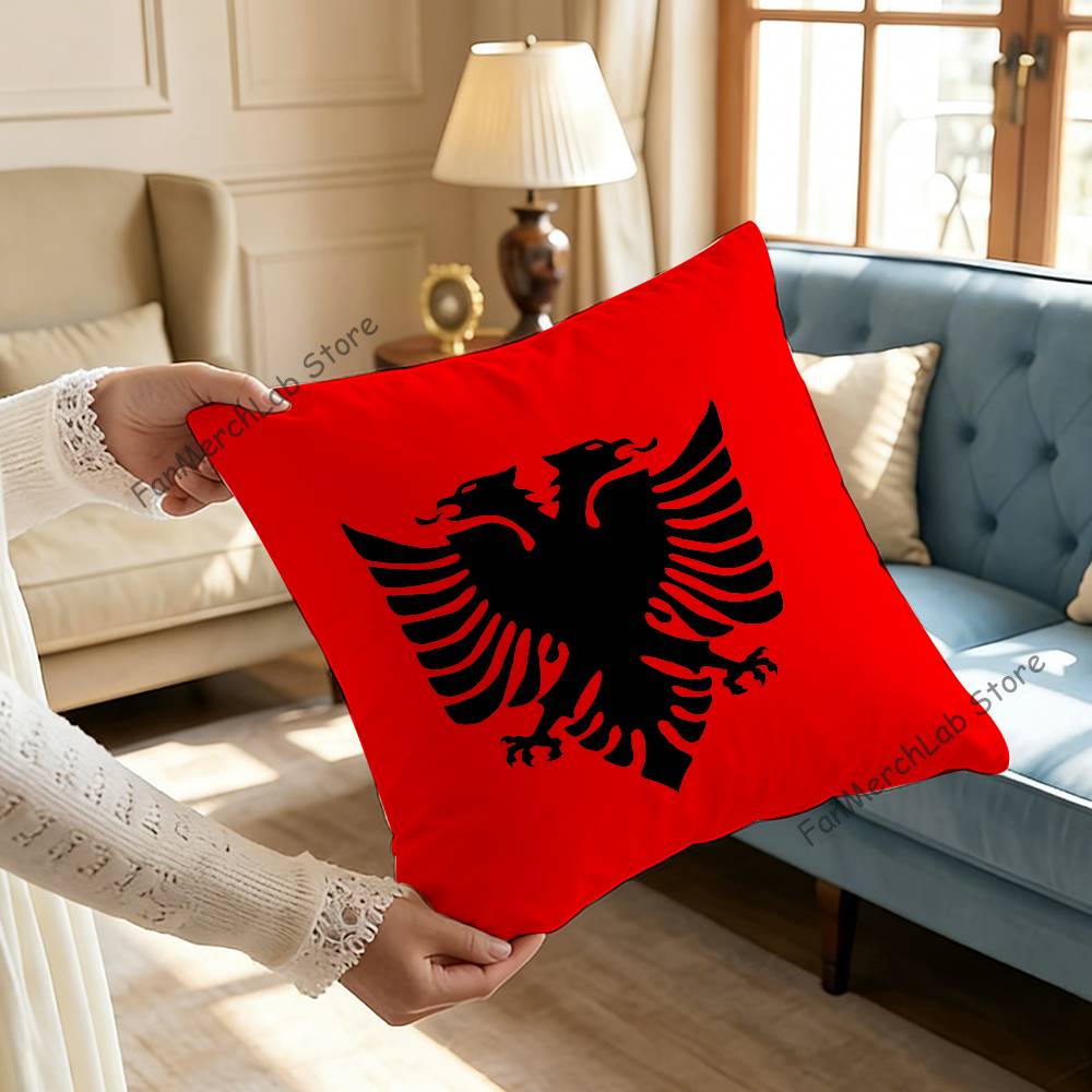 Cuscino con Logo Bandiera Albanese Illirica per Camera da Letto, Auto, Caffetteria, Stanza e Salotto Copricuscino Decorativo per Divano