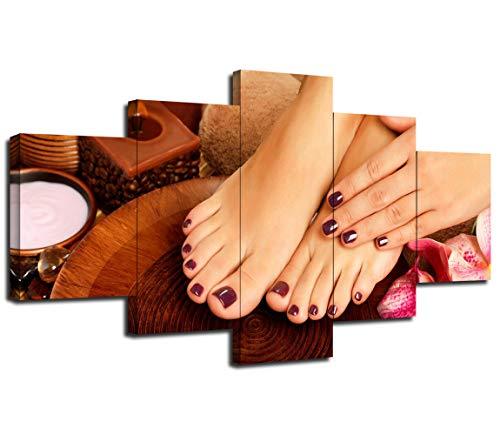 5 sztuk zdrowie uroda Spa masaż twarzy Salon ściana z obrazami ozdoby do dekoracji wnętrz plakaty płótno malarstwo akcesoria do salonu