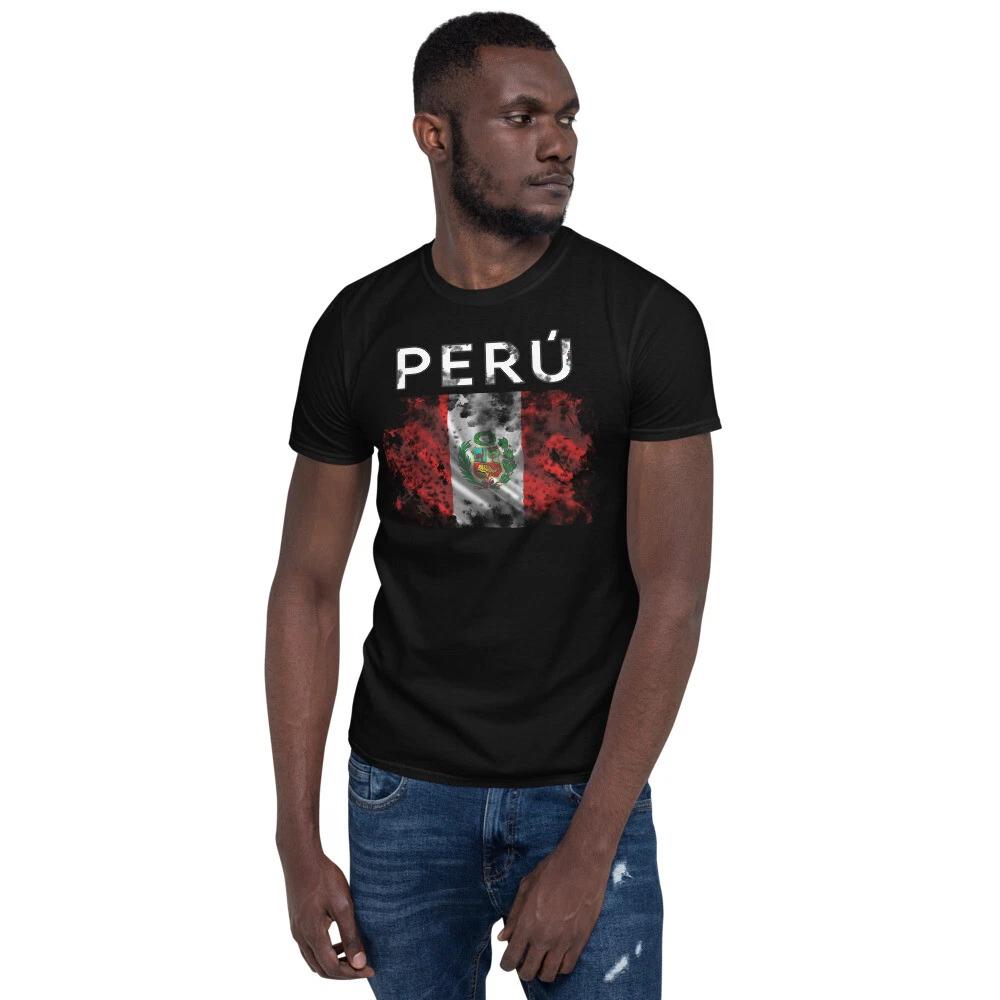 PERU FLAG PERUVIAN PERUANO BANDERA COOL ABSTRACT Short-Sleeve Unisex T-Shirt S