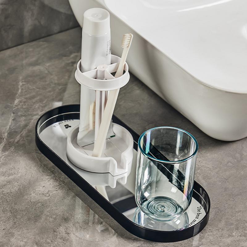 Toothbrush Holders With Cover 3 Slots Toothbrush Holder Stand Shower Toothbrush Holder Bathroom Gadgets Toothbrush Organizer For